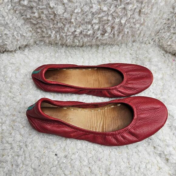 Tieks by Gavrieli Red‎ Leather Foldable Ballet Flats Size 7 - Picture 1 of 9